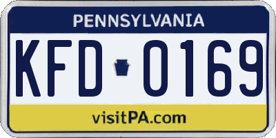 PA license plate KFD0169
