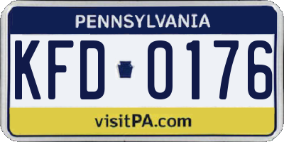 PA license plate KFD0176