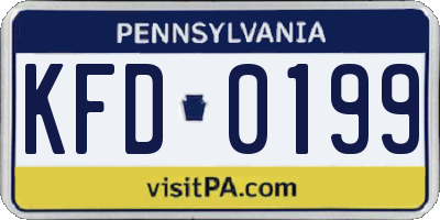 PA license plate KFD0199