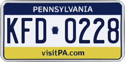 PA license plate KFD0228