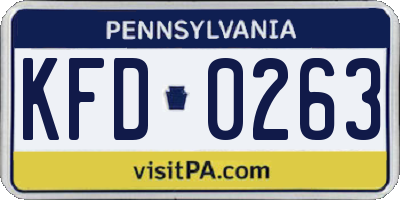 PA license plate KFD0263
