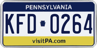 PA license plate KFD0264