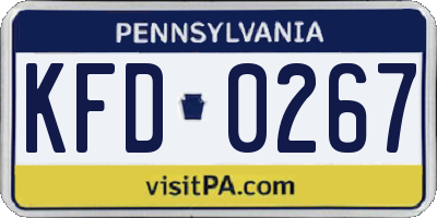 PA license plate KFD0267
