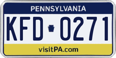PA license plate KFD0271