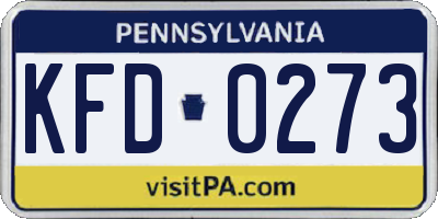 PA license plate KFD0273