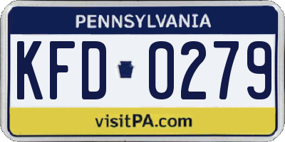 PA license plate KFD0279