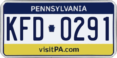 PA license plate KFD0291