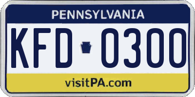 PA license plate KFD0300
