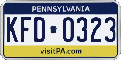 PA license plate KFD0323