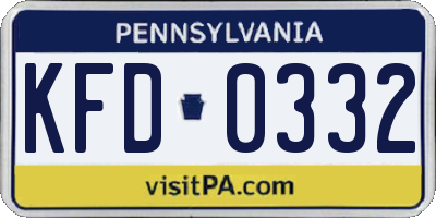 PA license plate KFD0332