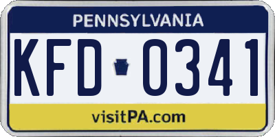PA license plate KFD0341