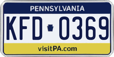 PA license plate KFD0369