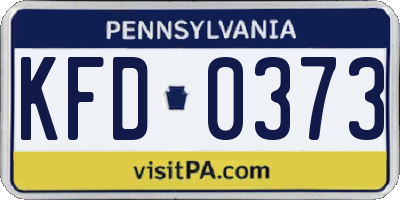 PA license plate KFD0373
