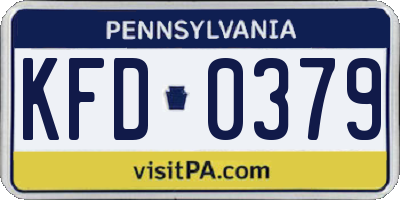 PA license plate KFD0379