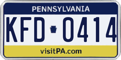 PA license plate KFD0414