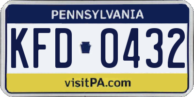 PA license plate KFD0432