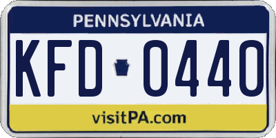 PA license plate KFD0440
