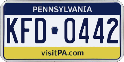 PA license plate KFD0442