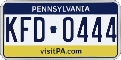 PA license plate KFD0444