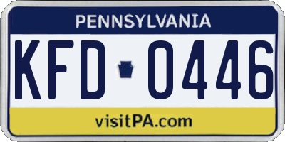 PA license plate KFD0446