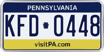 PA license plate KFD0448