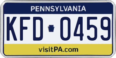 PA license plate KFD0459