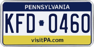 PA license plate KFD0460