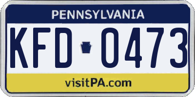 PA license plate KFD0473
