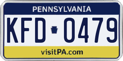 PA license plate KFD0479