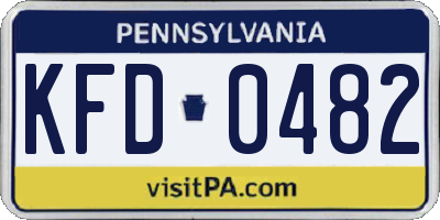 PA license plate KFD0482