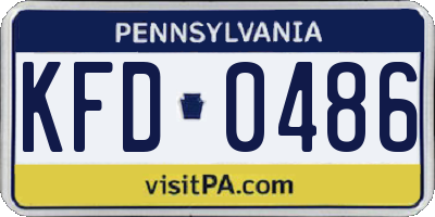 PA license plate KFD0486