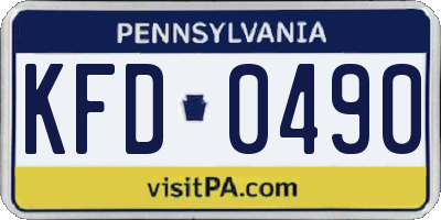 PA license plate KFD0490