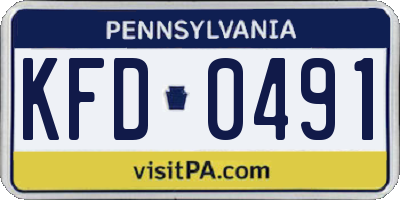 PA license plate KFD0491