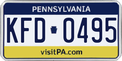 PA license plate KFD0495