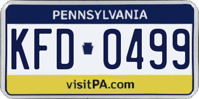 PA license plate KFD0499