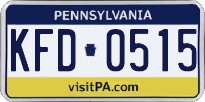 PA license plate KFD0515