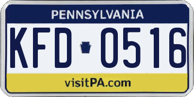 PA license plate KFD0516