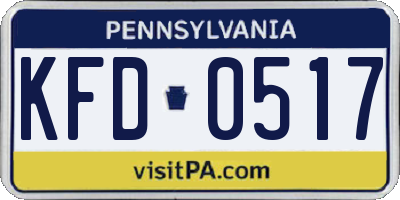 PA license plate KFD0517