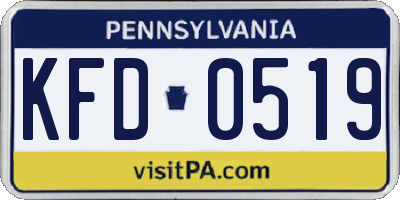 PA license plate KFD0519