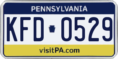 PA license plate KFD0529