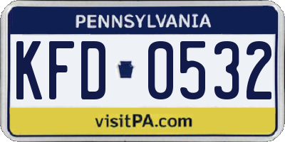PA license plate KFD0532