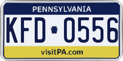 PA license plate KFD0556