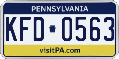 PA license plate KFD0563