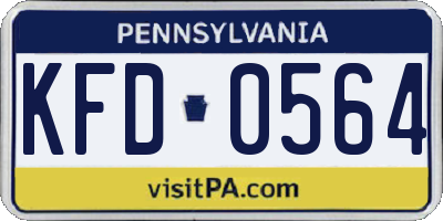 PA license plate KFD0564