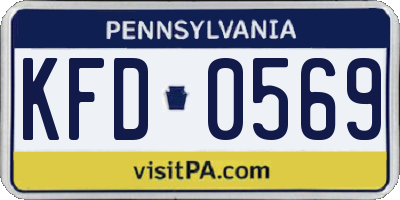 PA license plate KFD0569