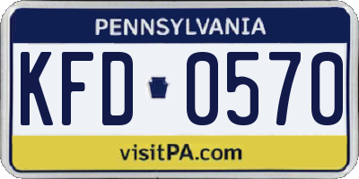PA license plate KFD0570