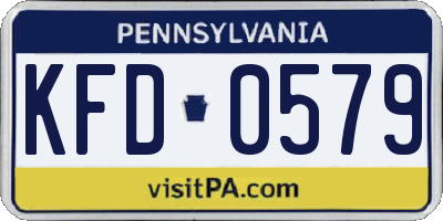 PA license plate KFD0579