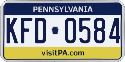 PA license plate KFD0584