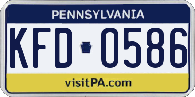 PA license plate KFD0586