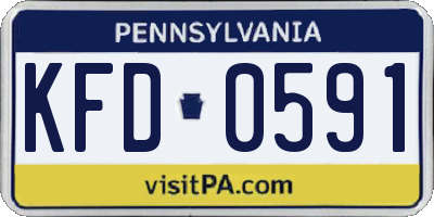 PA license plate KFD0591